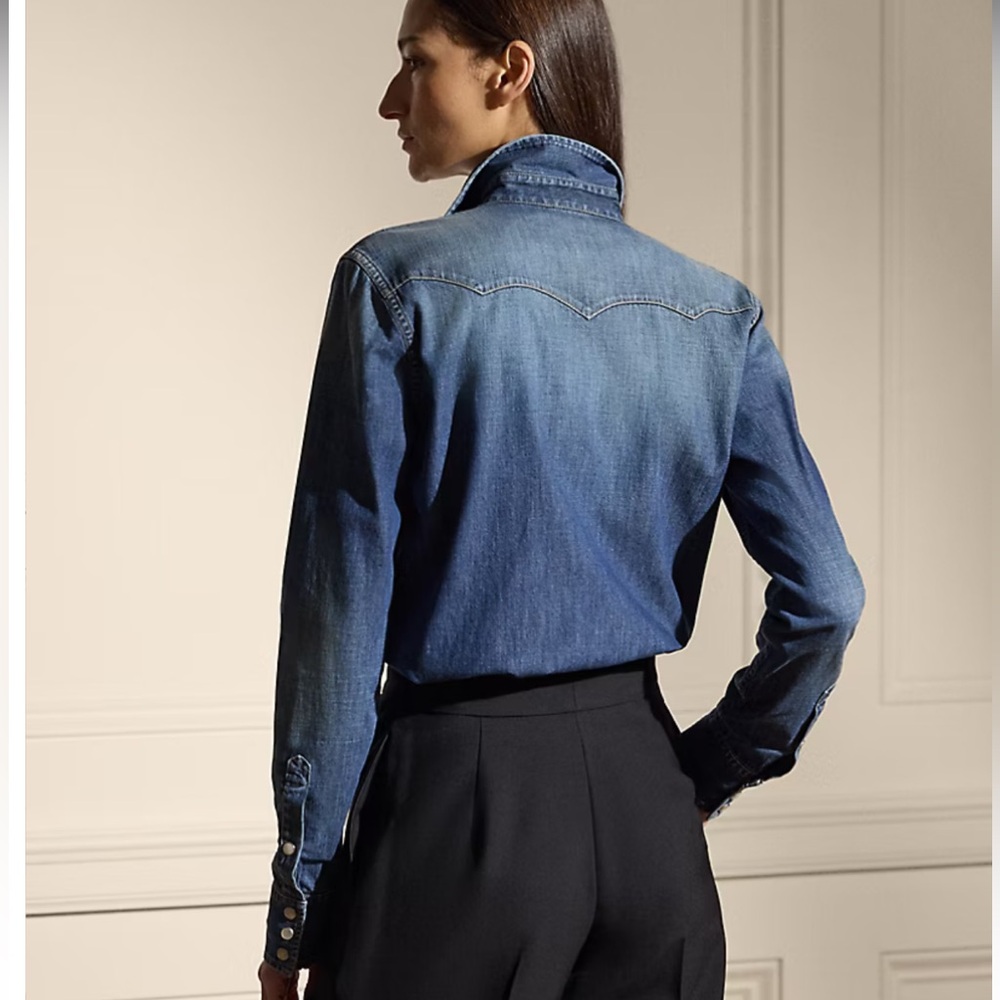 Ralph Lauren Indigo Denim Button-Down Shirt - Picture 2 of 5